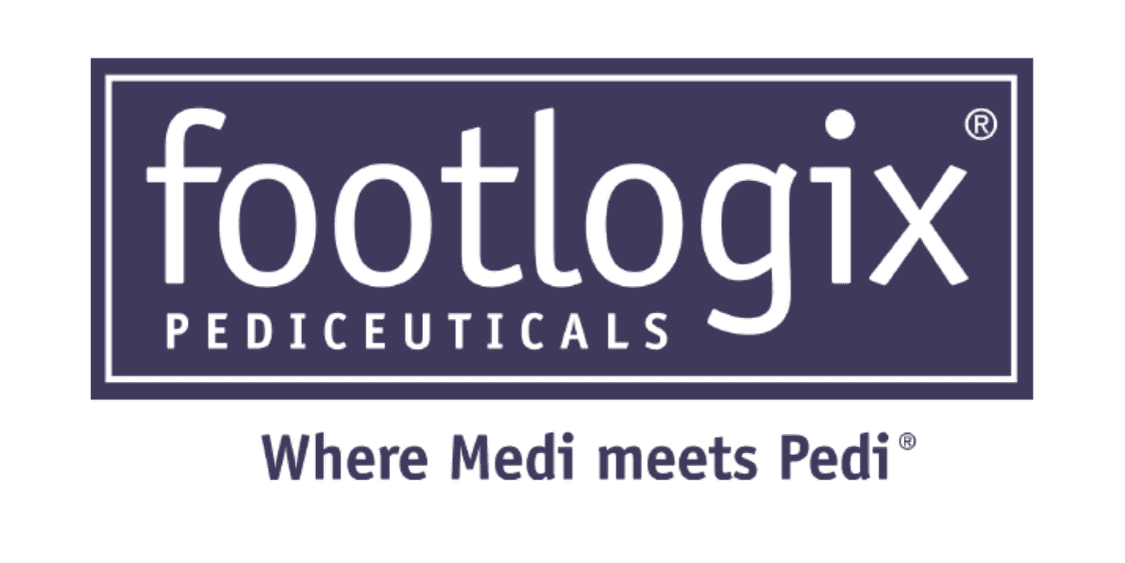 Logo of Footlogix Pediceuticals with slogan "Where Medi meets Pedi.