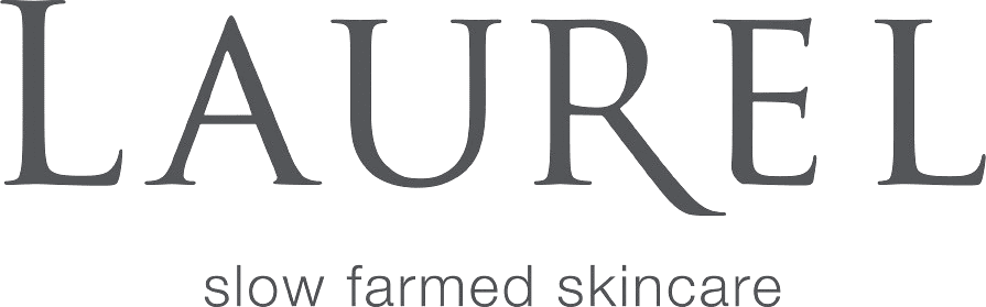 Laurel logo with tagline "slow farmed skincare" below it.
